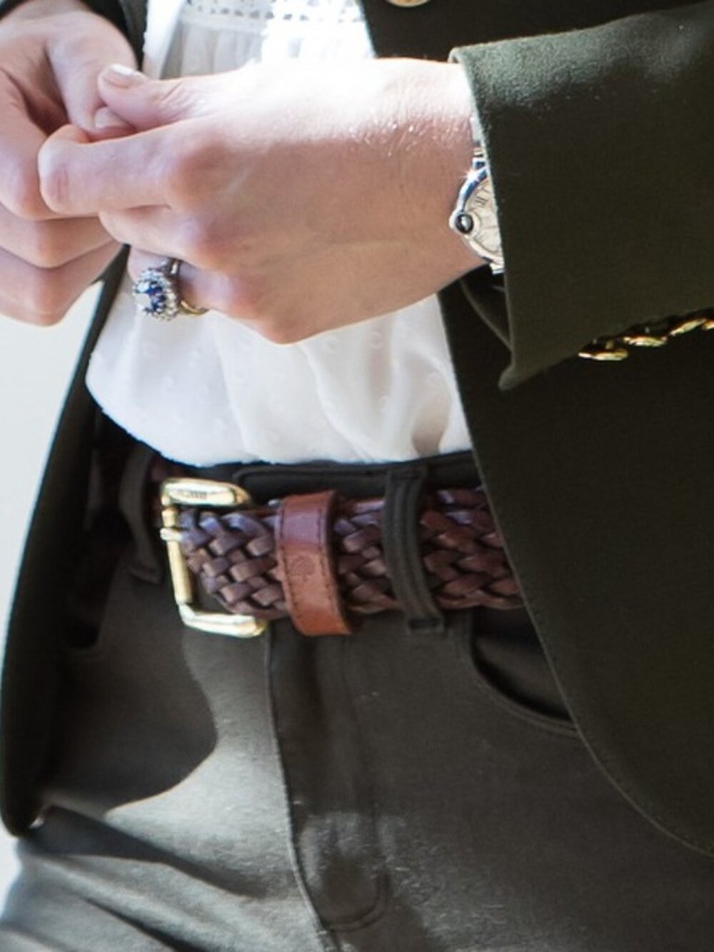 MULBERRY BRAIDED LEATHER BELT BROWN ASO KATE MIDDLETON
